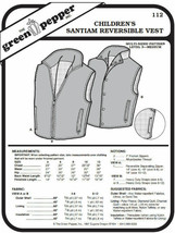 Children's Santiam Reversible Vest #112 Sewing Pattern (Pattern Only) - $6.00