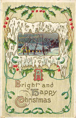 A Bright and Happy Christmas vintage 1912 Post Card - Holidays