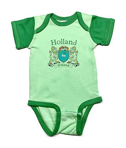 Holland Irish Coat of Arms Baby Onesie - 24 Months Mint Green