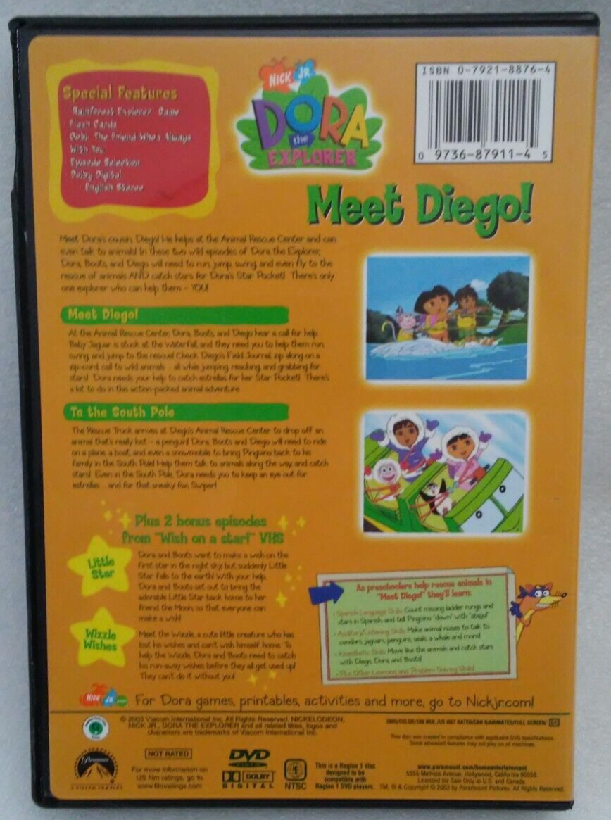 DVD Dora The Explorer - Meet Diego (DVD, 2003, Nick Jr.) - DVDs & Blu ...