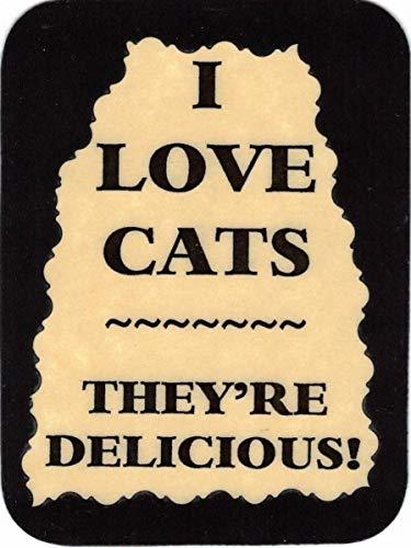 I Love Cats They're Delicious 3 x 4 Love Note Humorous Sayings Pocket Card, Gr