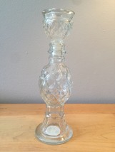 70s Avon Pressed Clear Glass candleholder/cologne bottle (Charisma) image 1