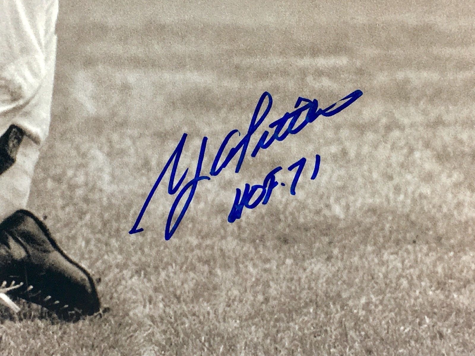 Y.A. TITTLE SIGNED 16X20 PHOTO NY GIANTS BLOODY COA LEAF AUTOGRAPH YA ...