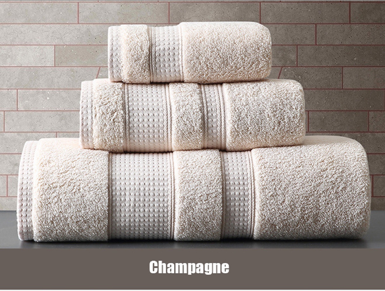 Large Thick Solid Color Towel Set Bathroom Hand, Face, Bath Towels