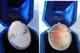 CAMEO brooch or pendent in SILVER 800 and SHELL Original fromAmalfi Napo... - $69.00