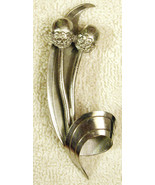 Silvertone Swirl Lapel Pin 3&quot; Statement Brooch VTG Art Deco Mid Century ... - $14.81