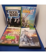 Rock Band , Scene it?, Birderlands &amp; Battlefield 4 - 4 preowned Xbox360 ... - $27.00