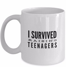 Funny Mom Dad Gift Coffee Mug I Survived Raising Teenagers White Ceramic... - £12.95 GBP+