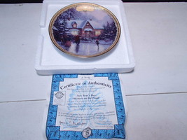 Decorative Plate ~ THOMAS KINKADE Simpler Times ~ New Year's Day ~ Skater's Pond - $23.99