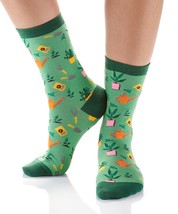 Women's Premium Crew Socks Yo Sox Gardner Fits Size 6 to 10 Cotton Blend Green image 2