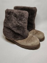Ugg Brown Suede Fur Lined Boots - $120.94