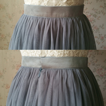 Gray Tulle Skirts for Bridesmaids Plus Size Full Long Wedding Tulle Skirt Outfit image 6