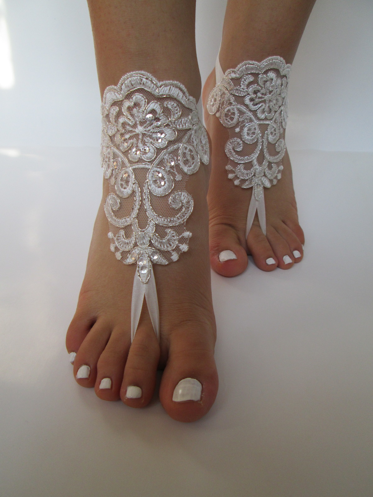 Beach wedding barefoot sandals,Bride beach sandals,off white barefoot ...
