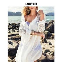 Atchwork lace tunic women beachwear sexy summer beach top swimsuit cover up beach dress thumb200