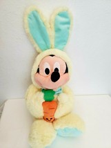 Disney Store Easter Bunny Mickey Mouse Plush Stuffed Animal Yellow Carrot - $17.80