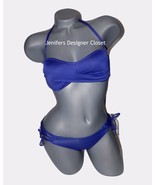 NWT VITAMIN A XS 4 swimsuit bikini 2PC purple lace-up sides and back strapless - $111.55
