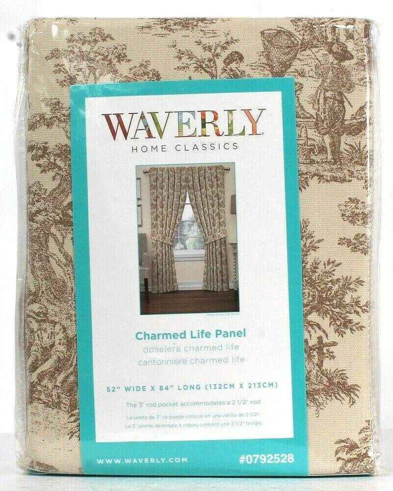 Waverly Home Classics 0792528 Charmed Life Linen Back Tab Panel 52" X 84" - $27.99