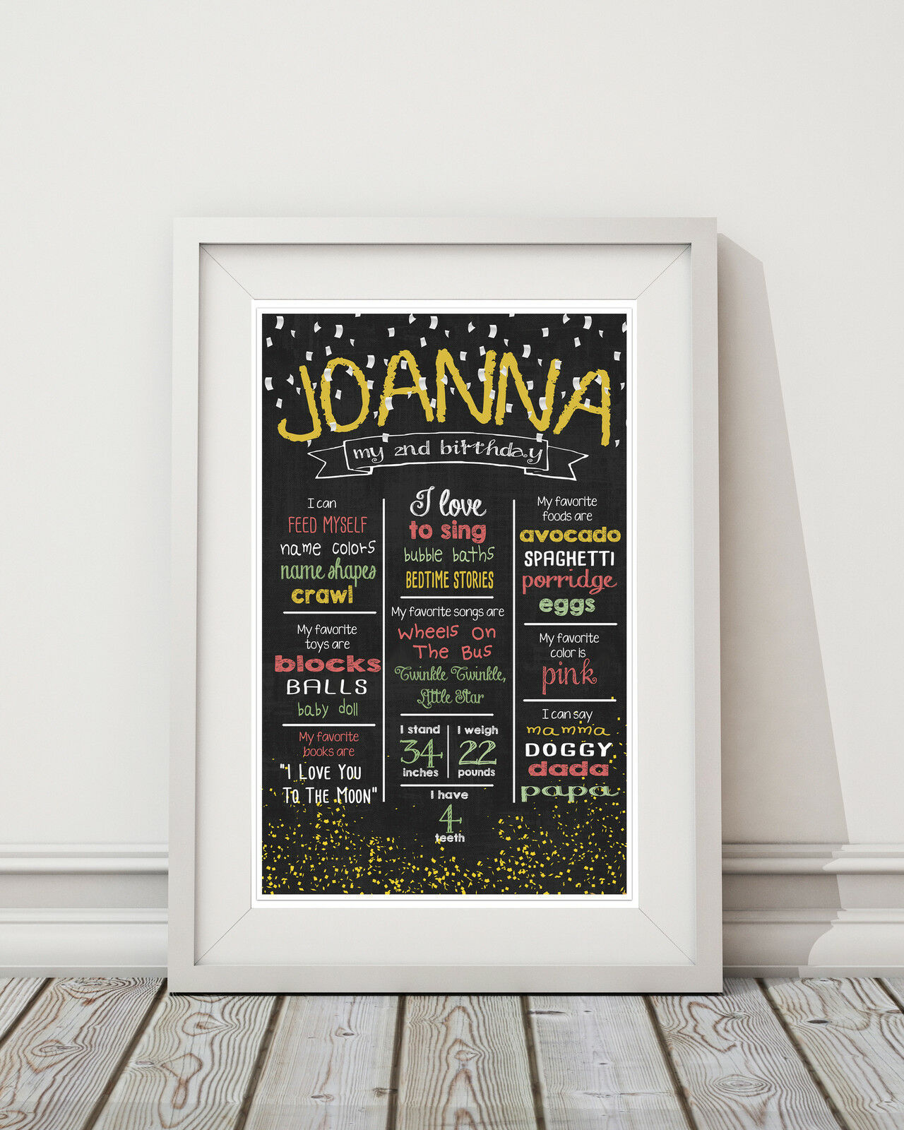 Blackboard Congrats On Engagement Selfie Frame Poster