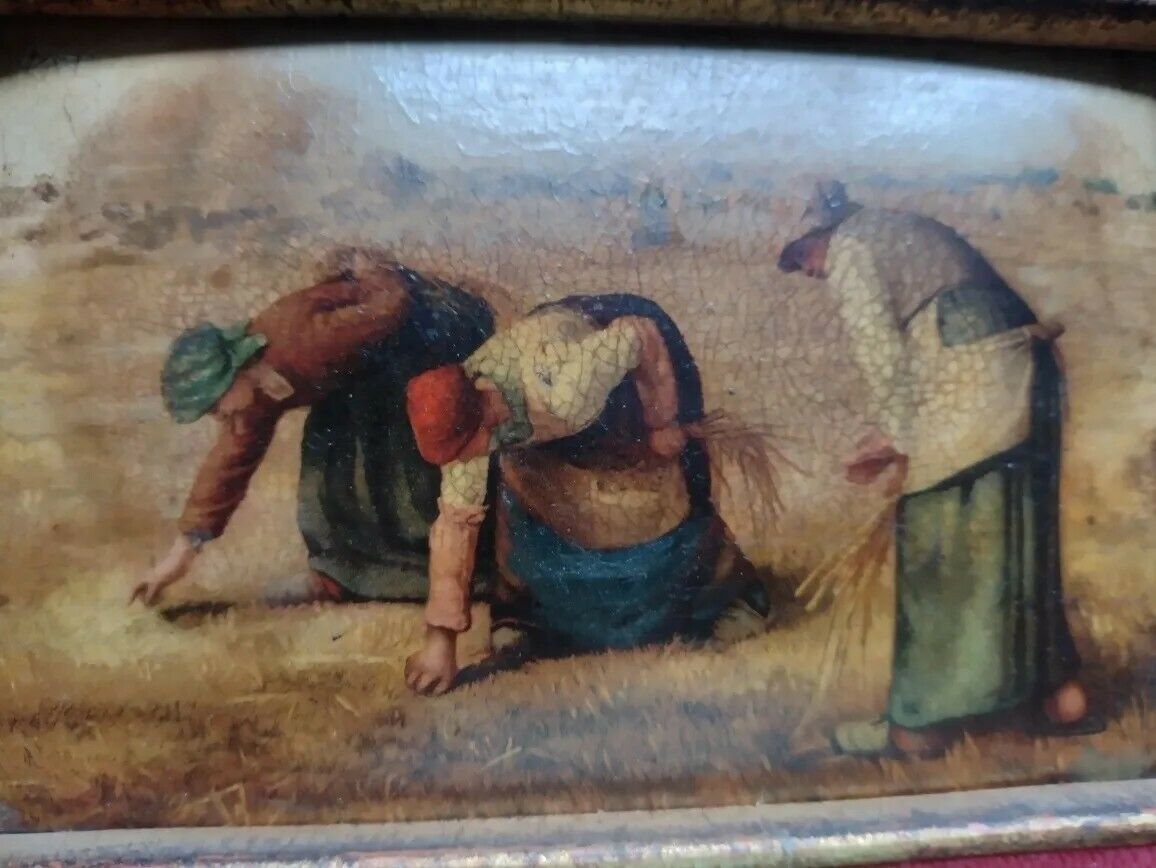 old color Print reproduction oleography the gleaners of jean millet - Art