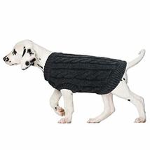 Trendy Apparel Shop Cable Knitted Dog Puppy Pet Sweater - Dark Grey - L - $24.99