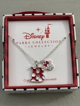 Disney Parks Minnie Mouse Polka Dot Letter B Faux Gem Necklace in Box NEW