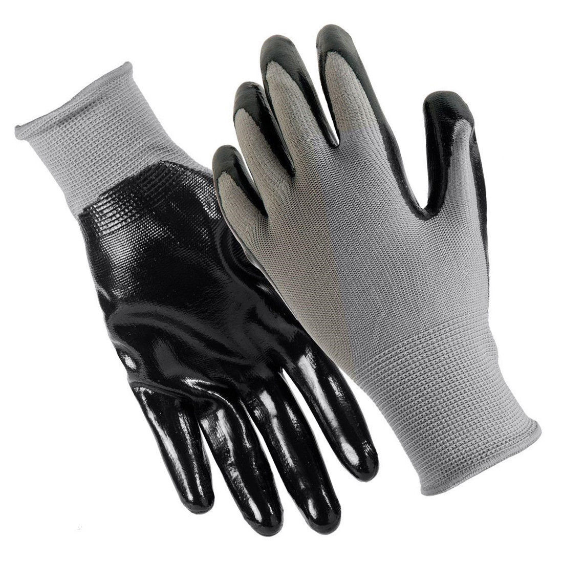 84 Pairs Grey Nitrile Dipped Nylon Work Gloves Industrial Grade Size Large Gloves