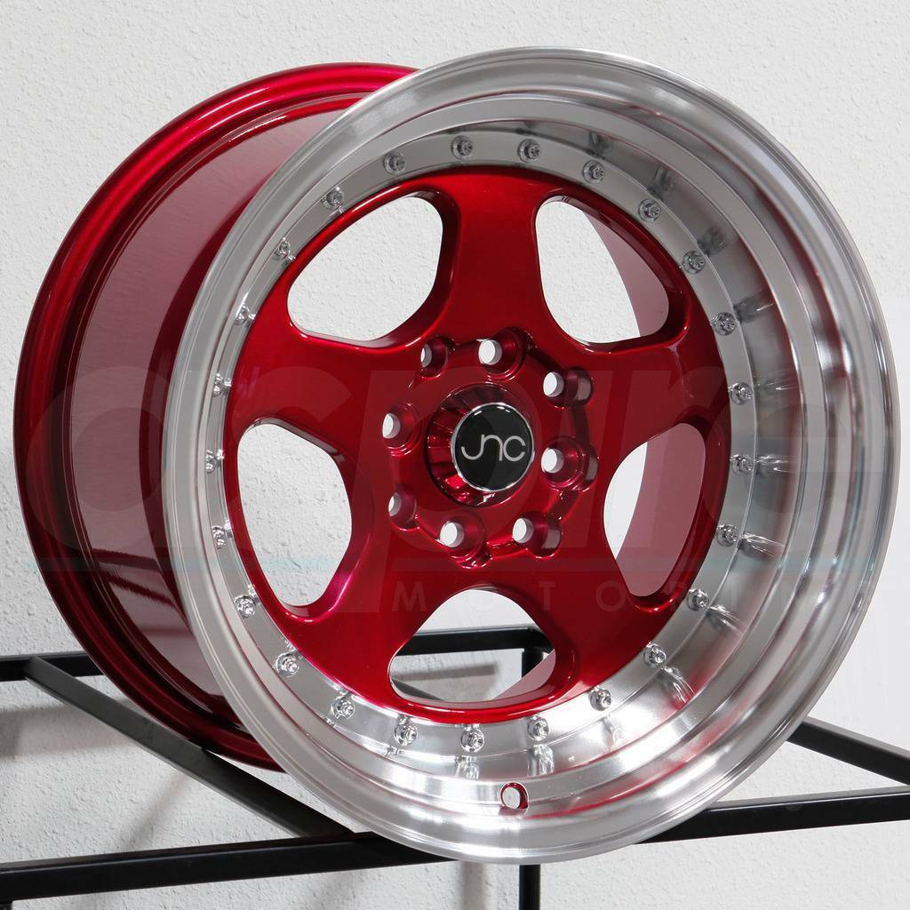 One 16x9 JNC 010 JNC010 4x100/4x114.3 15 Candy Red Machine Lip Wheel ...