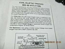 Micro-Trains Stock # 00302072 (1138) Coil Elliptic Trucks Medium Extension (N) image 3