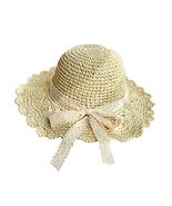 Gentle Meow Women&#39;s Beach Vacation Lace Bowknot Straw Hat Summer Collaps... - $21.07