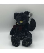 Dandee 2001 First Edition Black Gold Jointed Teddy Bear Sparkly Tinsel 12” - $19.79