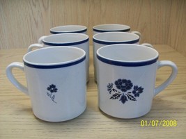 Royal Stratford Paul Marshall 1989 Blue Floral Over White Cups Qty 6 - $12.95
