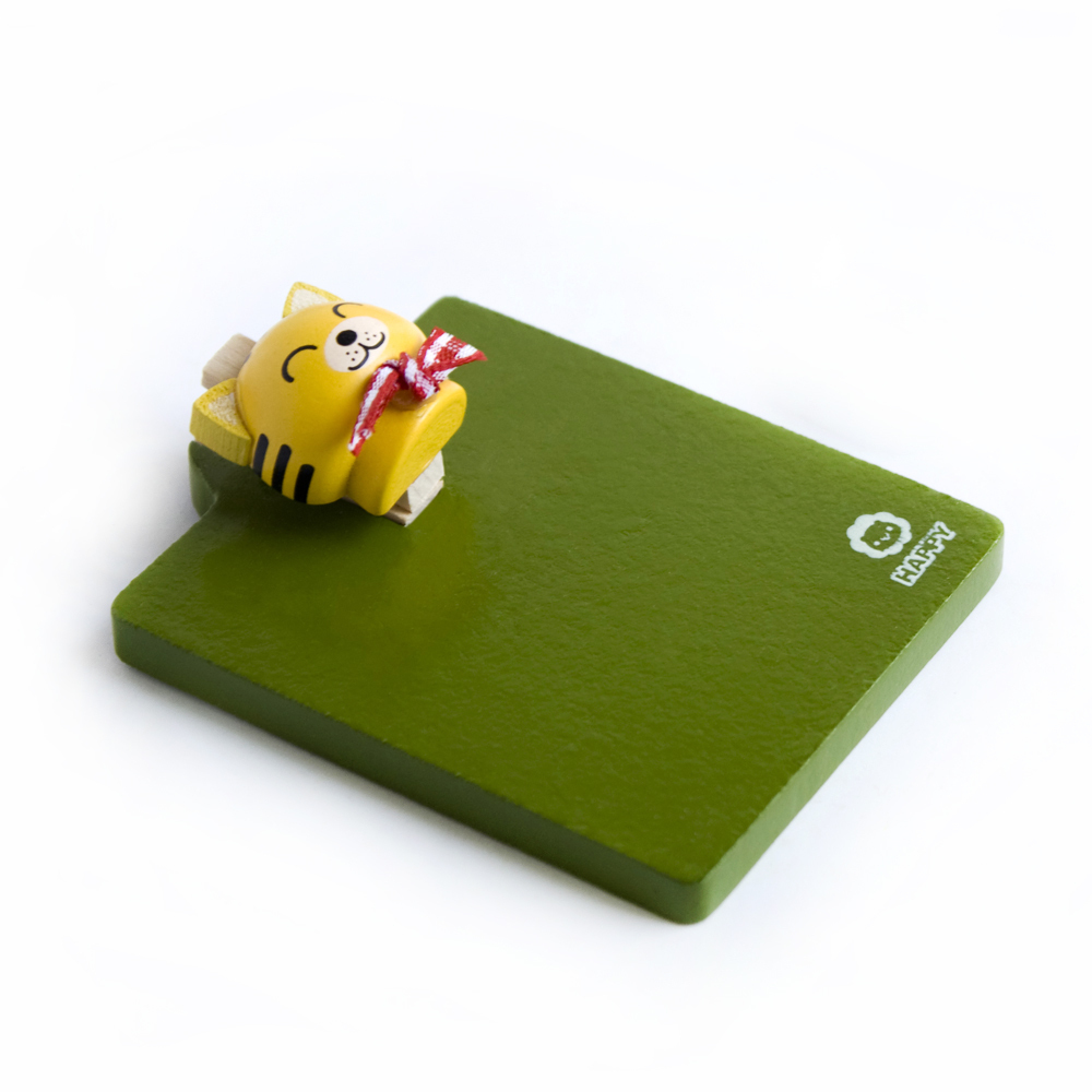 [Happy Yellow Cat]Refrigerator Magnet clip/Magnetic Clipboard