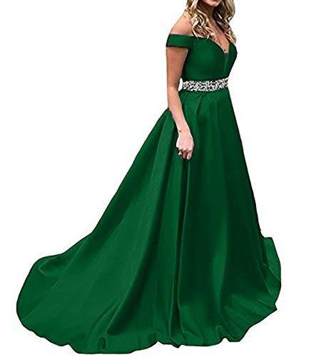 Plus Size Off The Shoulder Beaded Long Prom Dress Evening Emerald Green US 16W
