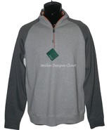 NWT BOBBY JONES Golf  S Pima cotton pullover 1/4 zip gray monogram neck ... - $73.71