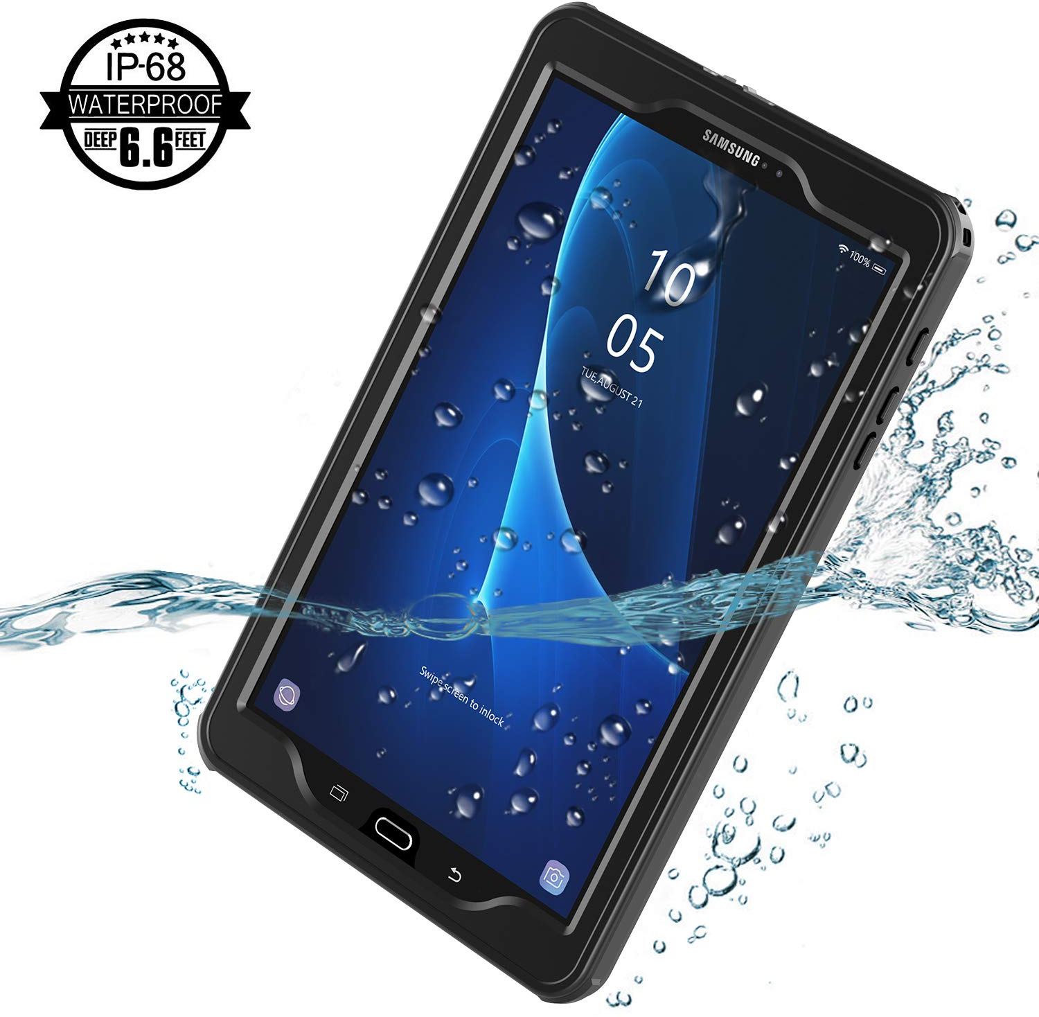 Samsung Galaxy Tab A 10.1 Waterproof Case, Temdan IPX8 Waterproof Full