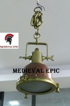 Medieval Epic Vintage Copper And Brass Hanging Pendant Ship Light image 3