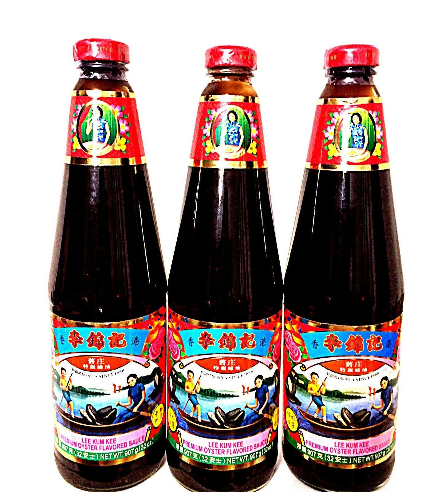 Lee Kum Kee Premium Oyster Flavored Sauce Large Size 32 oz ( Pack of 3