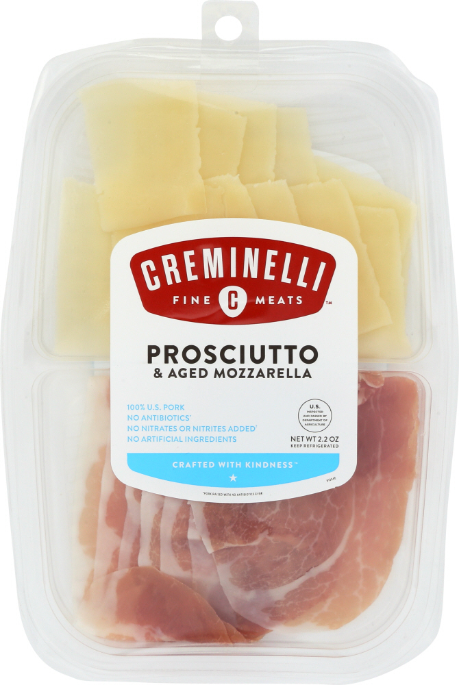 CREMINELLI FINE MEATS: Sliced Prosciutto with Mozzarella Cheese, 2.2 oz ...