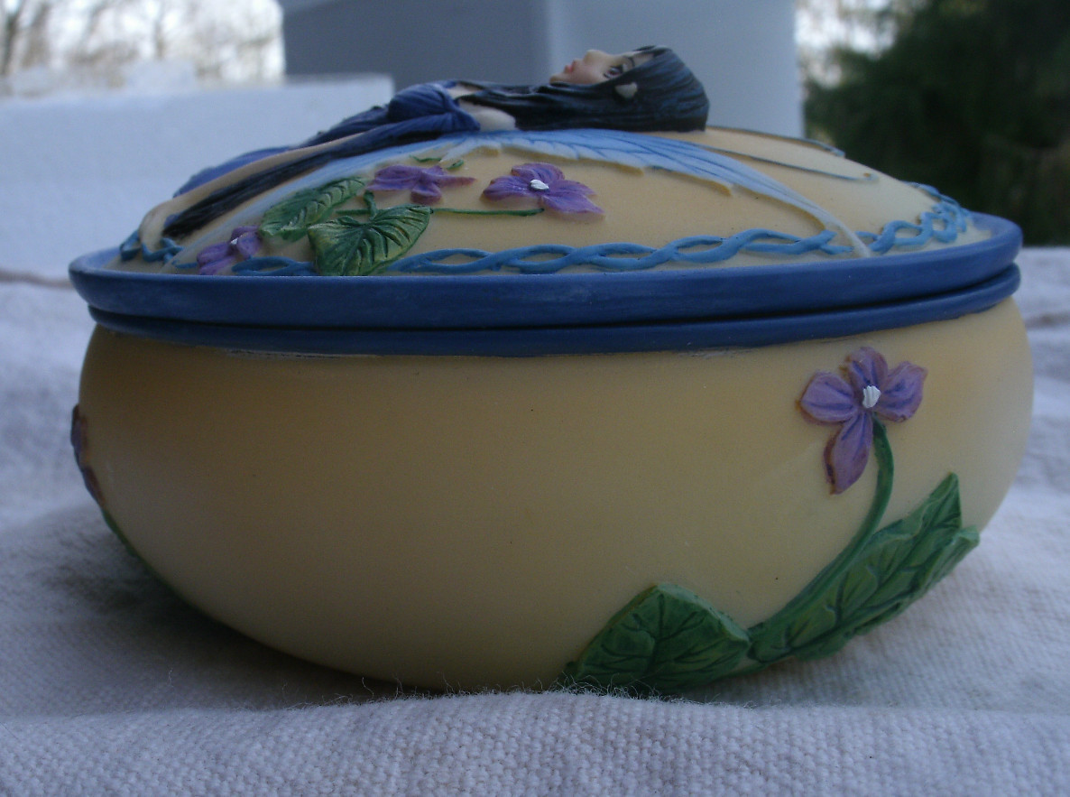 Celtic Violet Fairy Trinket Box by Veronese,knotwork,flowers,M. Dillman