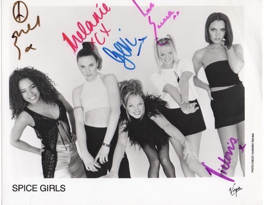 Spice Girls Full Group Signed Photo 8x10 Rp Autographed All Members Photographs 