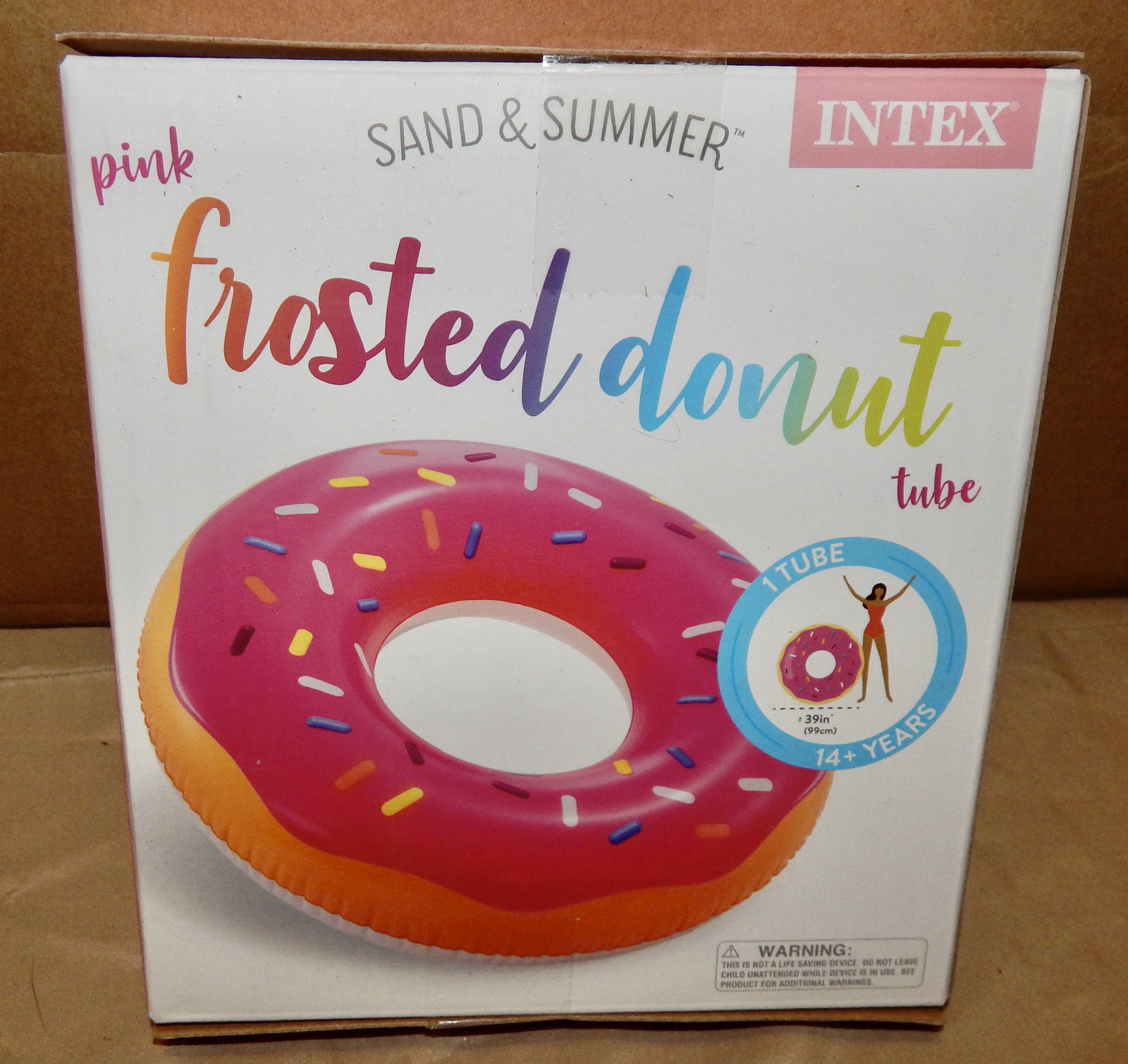 Primary image for Intex Sand & Summer Pink Frosted Sprinkle Donut Pool Tube Float 39" x 10" 225G