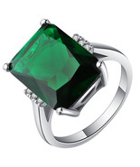 Amazing BRAND NEW 10.5 Carat Emerald Ring~Sizes 6 - 7 ~Gift Bag Included - $29.69
