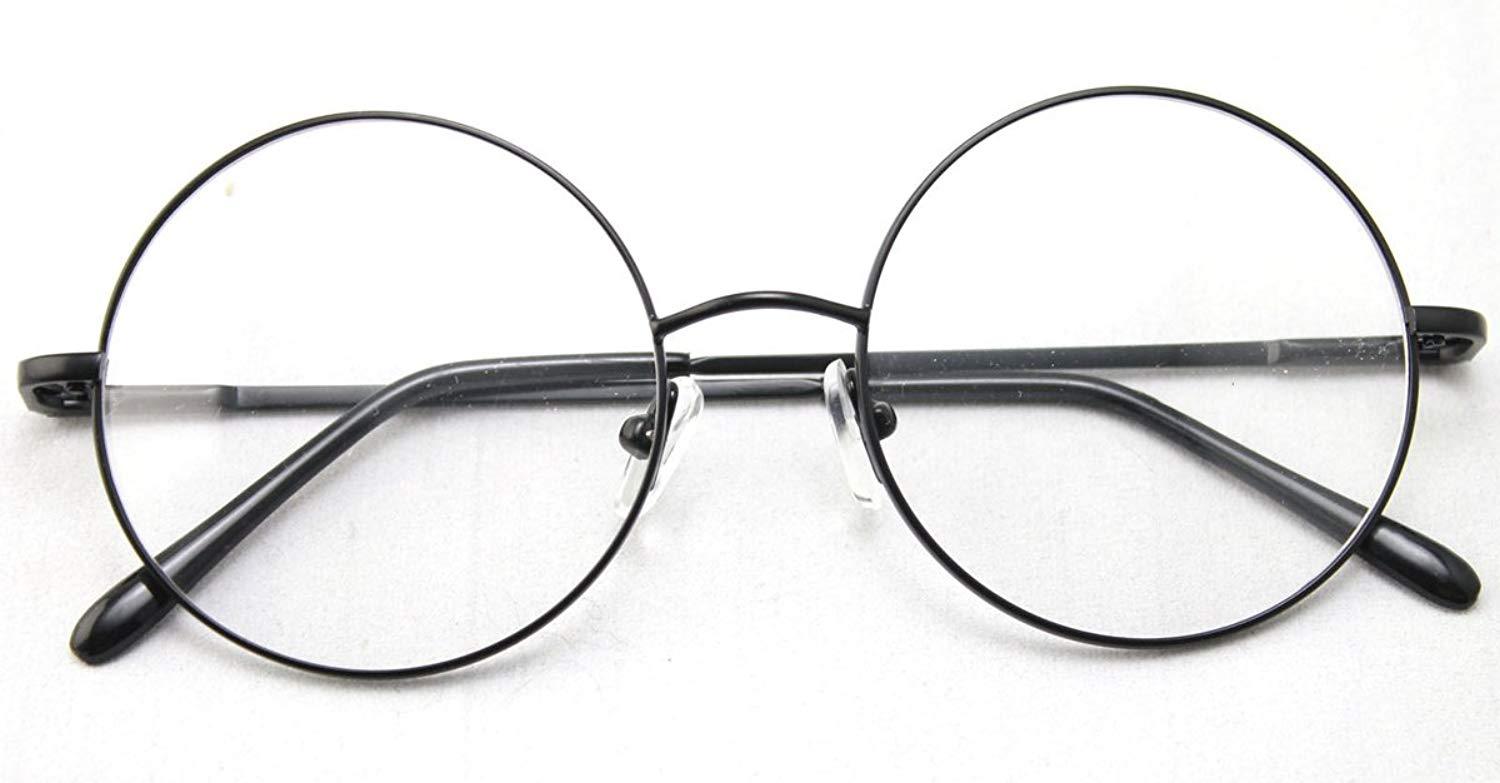 Retro Round Prescription ready Metal Eyeglasses Frame Large Size