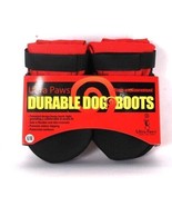 Ultra Paws Stays On Guaranteed 6/M Black &amp; Red Durable Dog Boots - $23.75