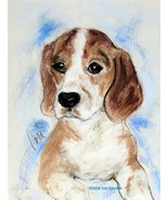 Beagle Dog Art Pastel Drawing Solomon - $90.00