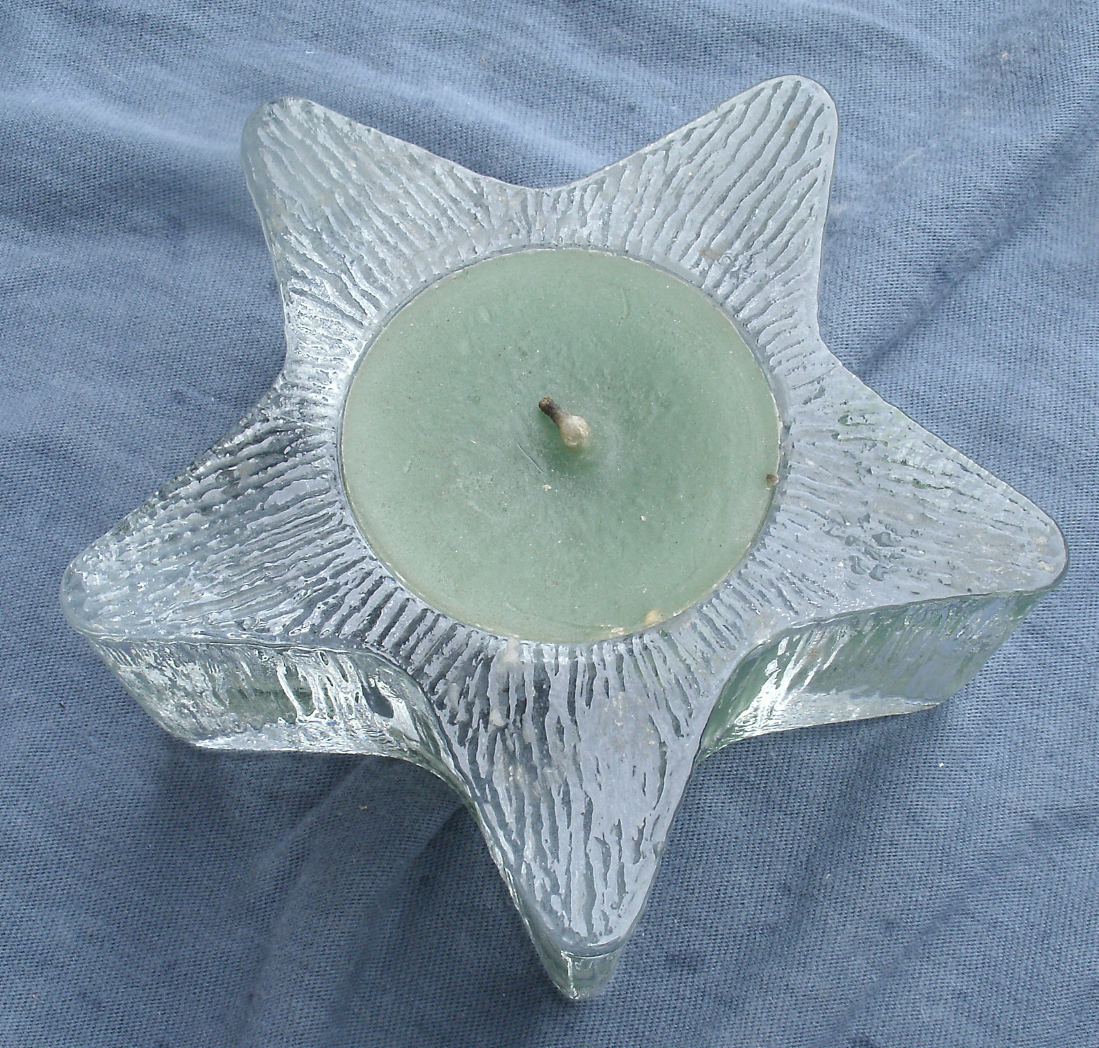 Vintage Glass Star shaped Candle,green and 50 similar items