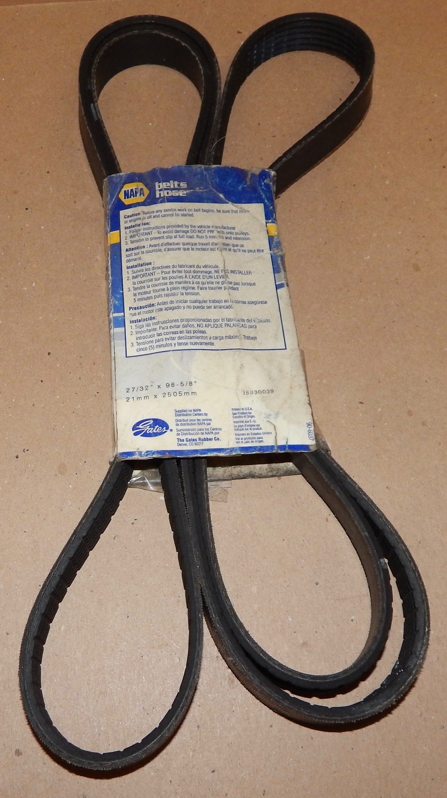 Napa Micro V Serpentine Belt 25 060980 Premium 48" Long 27/32" x 985