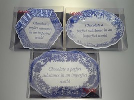 Spode Blue Room Set of 3 Sentiment Trays (Chocolate a Perfect Substance)... - $15.79
