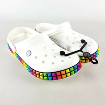 CROCS Crocband 3D White Rainbow Clog Sandal Shoes Woman's 10 Men 8 - $49.46