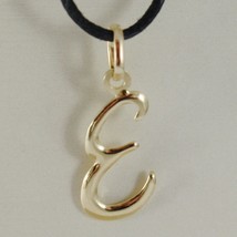 18K YELLOW GOLD PENDANT CHARM INITIAL LETTER E, MADE IN ITALY 1.0 INCHES, 25 MM image 1